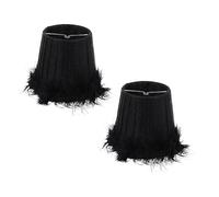 TOPPERFUN 2 Pièces Abat Jour Décoratif Plume Noir et Vert Lot de Accessoires pour Lustre et Lampe Murale Décoration pour Salon et Chambre