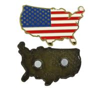 TOPPERFUN 2 pièces Aimants Réfrigérateur USA Métal Carte Drapeau Amérique Magnétiques Décoratifs Résistants et Réutilisables