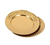 TOPPERFUN 2 Pièces Assiette à Hors-d'œuvre Ronde en Acier Inoxydable