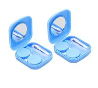 TOPPERFUN 2 pièces Boîte à Lentilles de Contact Portable Ensemble Miroir Pince et Bouteille de Liquide Rangement Pratique pour Lentilles Souples