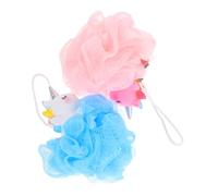 TOPPERFUN 2 pièces Boules de Bain Licorne Maille Exfoliantes pour Garçon Fille Accessoires de Pratiques Pe