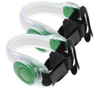 TOPPERFUN 2 Pièces Bracelet LED Lumineux Vert pour Brassard de Sécurité | PVC et Abs, Haute Visibilité, pour Jogging et Exercice, Accessoire Réfléchissant, Usage Sportif