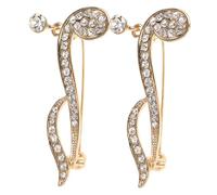 TOPPERFUN 2 pièces Broche Musicale Élégante Métal avec et Design Note de Musique Parure Unisexe pour Femmes et Hommes Accessoire Chic pour Tenue Soirée et Usage Quotidien