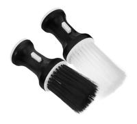 TOPPERFUN 2 Pièces Brosse de Barbier Cou, Plumeau Blanc en Fibre et | Accessoire de Coiffure pour Barber et Salon, Base Debout Incluse, Facile à Tenir, Doux Peau