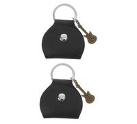 TOPPERFUN 2 Pièces de médiators Porte-clés Guitare conteneur de prélèvement d'instruments étui pour médiator Guitare Acoustique Porte-clés médiators Fournitures de médiator Métal Black