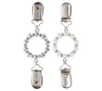 TOPPERFUN 2 pièces Élégant Clips Cardigan Femme Scarf Accessory Pinces Pull Vintage avec Perles pour Robes et Châles Lot de Fermoirs Décoratifs pour Vêtements