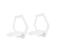 TOPPERFUN 2 Pièces étagère hexagone Rayon de Miel décoration Murale Suspendue Rangement Mural Rustique monté Support de ménage Rack d'affichage Rack de Stockage créatif en Bois Blanche