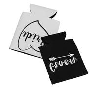 TOPPERFUN 2 Pièces Manchons de Mariage Néoprène pour Canettes pour Marié Accessoire de Réutilisable pour Boissons