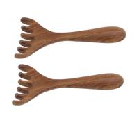 TOPPERFUN 2 Pièces Outil de Massage Facial Gua Sha Bois Peigne de Massage Portable Râteau Masseur pour Yeux et Visage Relaxation et Fatigue Oculaire