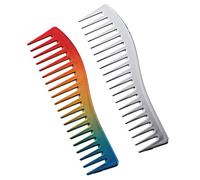 TOPPERFUN 2 pièces Peigne de Coiffure Professionnel pour Hommes de Abs Peignes à Dents Rondes Outils de Coiffage Ergonomiques pour Cheveux Mouillés et Secs