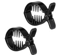 TOPPERFUN 2 Pièces Pince à Cheveux Queue de Poisson Ronde Noire en Plastique Forte Tension pour Fixer Rapidement Cheveux, pour Jouer Plage ou Travailler