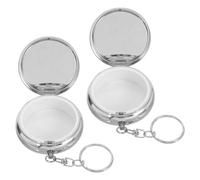 TOPPERFUN 2 Pièces Porte-clés Étui à Pilules de Voyage Compact en Alliage et Pp Accès Rapide pour Gestion Quotidienne des Remède et Utilisation D'urgence