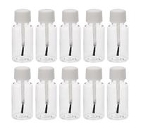 TOPPERFUN 20 Pièces Flacons de Manucure en Plastique Pet Transparent de 20ml avec Pinceau Rechargeable pour Traitements des Ongles et Usage en Festival, Distribution