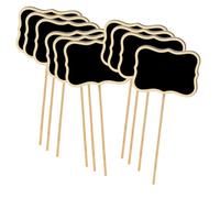 TOPPERFUN 20pcs Étiquettes Ardoises en Bois Forme Ondulée Noir pour Décoration Jardin et Fête, Tableau Noir Léger pour Écrire Messages et Décorer Plantes