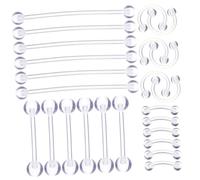 TOPPERFUN 24pièces Lot De Bijoux De Piercing Acrylique Anneaux De Langue Sourcil Et Nez Pour Femmes