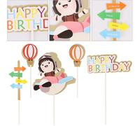 TOPPERFUN 25 Pièces Pics à Gâteaux en Papier Avion, Décoration Garçon Fille | Style Cartoon, pour Petits Gâteaux et Pâtisseries, Thème Festif Réutilisable Couleur Aléatoire