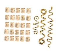 TOPPERFUN 28pièces Accessoires pour Cheveux de Pirate Bijoux de Cheveux Spirales et Manchettes pour Dreadlocks et Tresses