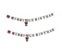 TOPPERFUN 2pièces Banderole Joyeux Noël et Drapeaux de Fête Guirlande de Noël à Suspendre pour Décoration de Porte Mur et Fenêtre