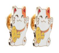TOPPERFUN 2pièces Broche Chat Kawaii Épinglette Cartoon Adorable Pour Vêtements Accessoire Métallique Pour Et Femmes