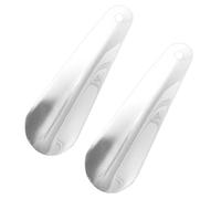TOPPERFUN 2Pièces Corne de Chaussure Acier Inoxydable Aide à Ergonomique pour Seniors et Personnes à Mobilité Réduite Compacte et Réutilisable pour Voyage Miroir