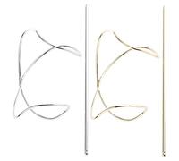 TOPPERFUN 2pièces Épingles Cheveux Chignons Métal Durables Antidérapantes Argentées Et Dorées Forment Bun Simple Et Élégant