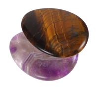TOPPERFUN 2Pièces Pierre à Massage Naturel Gemstone Inquiétude Pocket Décor Pierre à Pouce Sculpté pour Stress et Anxiété Accessoire Élégant pour Bureau