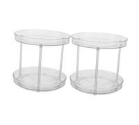 TOPPERFUN 2pièces Plateau Rond De Rangement pour Épices Rotatif à Niveaux Organisateur De Cuisine Et Maquillage Plastique Solide