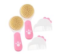 TOPPERFUN 2Set Set Brosse et Peigne Garçon Fille Doux Nés et Tout-petits Brosse Anti-nœuds et Peigne Démêlant pour Soin Délicat des Cheveux de Garçon Fille Fille Cadeau Registre Naissance