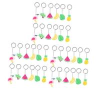 TOPPERFUN 3 Ensembles Pendentif Porte-clés Décorations Pendentif À Tropical Étiqueter Thème Luau Porte-clés Mignon Trousseau De Nouveauté Colle Souple Pvc 12 Pièces * 3