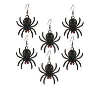 TOPPERFUN 3 Paires Boucles Oreilles Araignée Oreilles Pendantes Exagérées pour Halloween Accessoires de Fête Unisexes Bijoux Gothiques