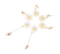 TOPPERFUN 3 paires Boucles Oreilles Clipse Marguerite Femme Élégantes Forme de Fleur Clous et Pendantes Bijoux Légers et Confortables pour Fêtes et Quotidien