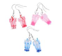 TOPPERFUN 3 paires Boucles Oreilles Femmes Acrylique Forme Glace Design Créatif Adorable Bijoux Kawaii Légers et Durables Hypoallergéniques pour Fêtes et Usage Quotidien