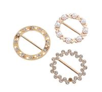 TOPPERFUN 3 pièces Lot Clips Écharpe Perles et Cristaux Boucle Réglable pour Foulards Chemises Shirts Accessoires Couture Élégants et Brillants
