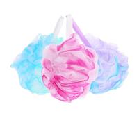 TOPPERFUN 3 pièces Lot de Boules Exfoliantes pour PE Éponges Corps Souples et Réutilisables Brosses Bain pour Exfolier et Nettoyer la Peau sans Irritation Assortiment Dégradé Blanc Vert