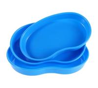TOPPERFUN 3 Pièces Organisateur de Remède Quotidien en Plastique Bleu, Plateau de Comptage Multigrille de Rein, Portable et Facile à Transférer pour Usage Hospitalier