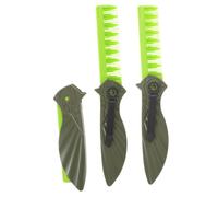 TOPPERFUN 3 Pièces Peigne à Barbe Pliable, Peigne de Coiffage Texturé, Plastique, Dents Larges, Vert, Portable, pour Hommes, Voyage et Déplacements Quotidiens