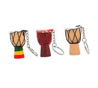 TOPPERFUN 3 Pièces Pendentif Djembé Porte-clés Djembé Porte-clés De Pilon Porte-clés Musique Porte-clés Décoratif Mini Africain Médaillon Bois Massif En Bois Articles De Fête Manquer