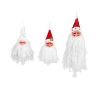 TOPPERFUN 3 Pièces Pendentifs Décoratifs de Noël Père Noël avec Barbe Ornement Suspendu pour Sapin et Décoration Intérieure Festive Couleur Aléatoire