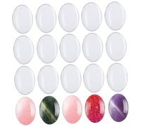 TOPPERFUN 30 Pièces Transparent Glass Nail Color Cards For Salon Display Oval False Nail Chart For Acrylic Polish Powder Practice