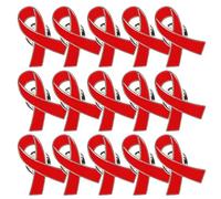 TOPPERFUN 30pcs Broches Épingle Ruban Rouge en Alliage de Zinc Portable et Résistantes la Décoloration pour Soutenir la Cause Vih et Sida