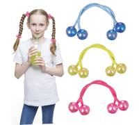 TOPPERFUN 3paires Élastiques à Cheveux Acrylique Faits Main Pour Femmes Et Filles Extérieur Résistant Et Décoré De Cristaux De Différentes Formes