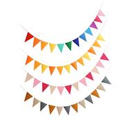 TOPPERFUN 4 Ensembles Bannière Feutre Triangle Colorée pour Anniversaire de Fanions Décoratifs pour Décoration de Salle Événements Joyeux