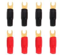 TOPPERFUN 4 Paires Connecteurs à Fourche 0ga pour Modification Audio, Cosses à Sertir en Fer et Plastique, Connexion Fiable pour Fils D'enceintes Hifi et Amplificateurs