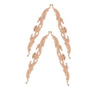 TOPPERFUN 4 pièces Appliques Bois Sculpté Massif Style Européen Décorations Murales Élégantes pour Meubles Portes et Placards Moulures Décoratives Durables Non Peintes Ornements Bois