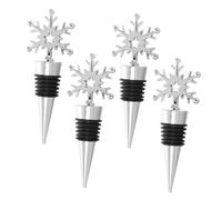 TOPPERFUN 4 pièces Bouchons de Vin Acier Inoxydable Ensemble de Bouchons pour Bouteilles de Vin Accessoires Élégants pour et Décorations Résistants