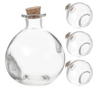 TOPPERFUN 4 Pièces Bouteille à Souhaits Verre Bouteille Vide avec Bouchon Liège Flottante Transparente pour Art du Sable et Décoration