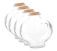 TOPPERFUN 4 Pièces Lot de Bouteilles Verre avec Bouchon Liège Bouteilles De Potion Décoratives Pots Vides pour Loisirs Manuels Et Décoration Intérieur