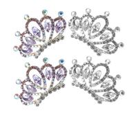 TOPPERFUN 4 pièces Mini Couronne Peignes Cheveux Princesse Accessoires Mariage et Soirée Petites Tiarettes Décoratives Élégantes pour Mariée et Demoiselles Honneur