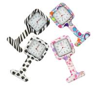 TOPPERFUN 4 pièces Montre Infirmière Silicone Lot Broche Accroche Montre à Gousset Professionnelle pour Aides Soignantes et Étudiants Nursing