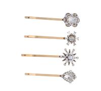 TOPPERFUN 4 Pièces Vintage Rhinestone Hair Slides Clips For Women Lightweight Decorative Fake Pearl Bobby Pins Multifunctional French Side Barrettes For Party And Everyday Styling